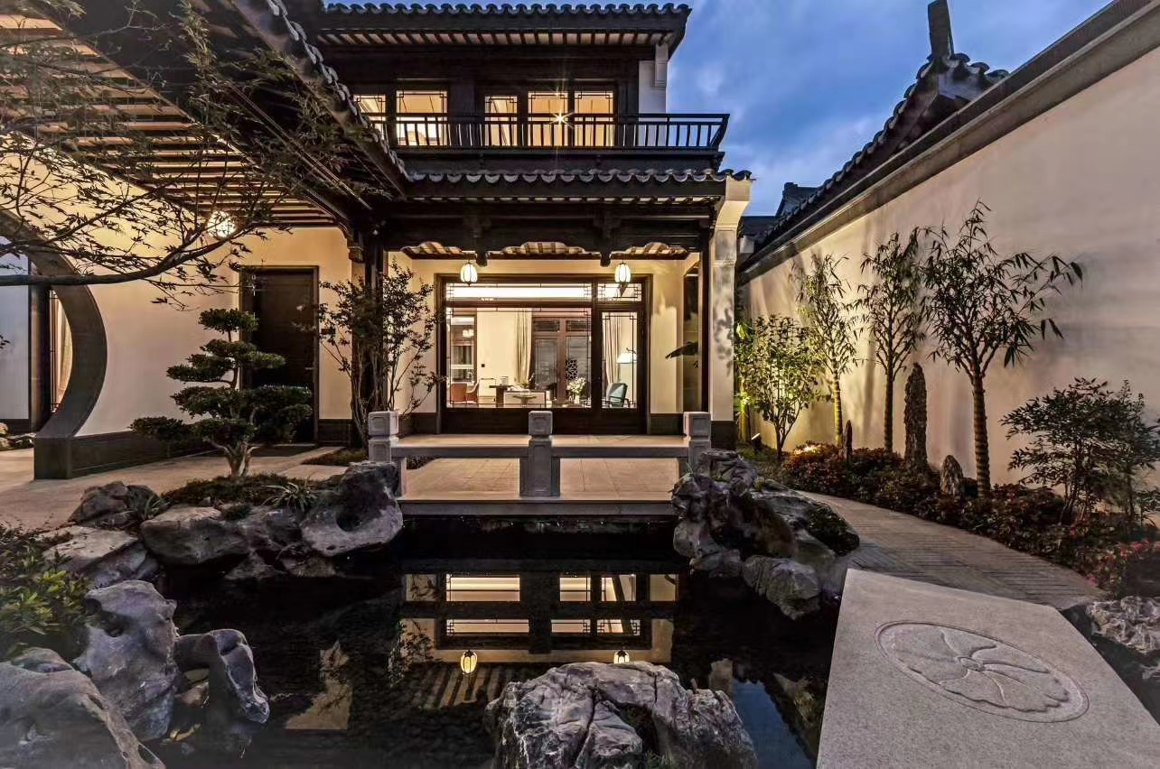 新中式別墅花園景觀設計-蘭亭景觀