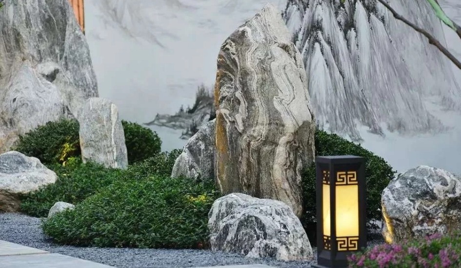 置石，簡(jiǎn)直就是園林景觀最大的魅力所在！日照別墅庭院設(shè)計(jì)